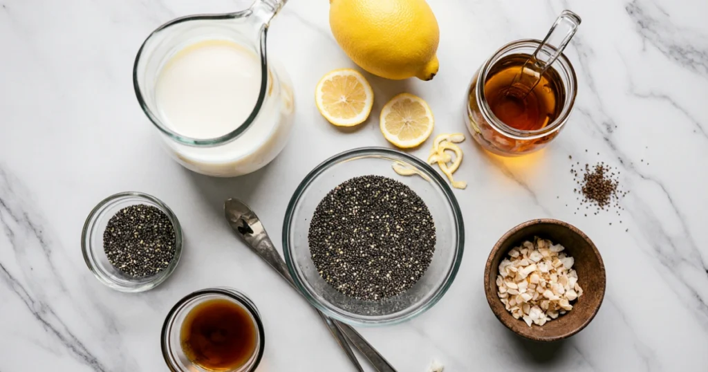 Lemon chia pudding recipe – a healthy and refreshing dessert or breakfast made with chia seeds, lemon, and plant-based milk