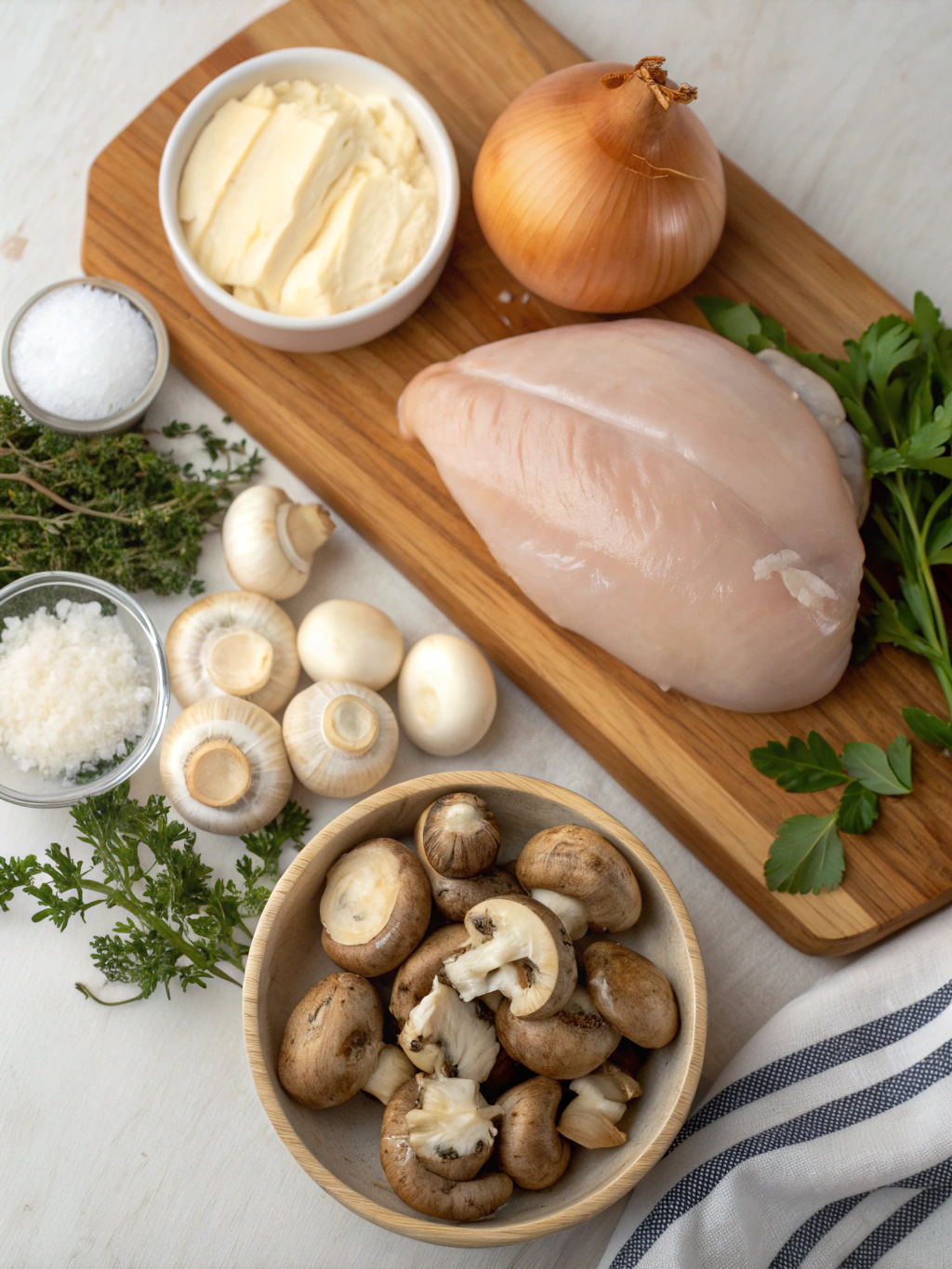 Poulet à la Crème et aux Champignons ingredients
