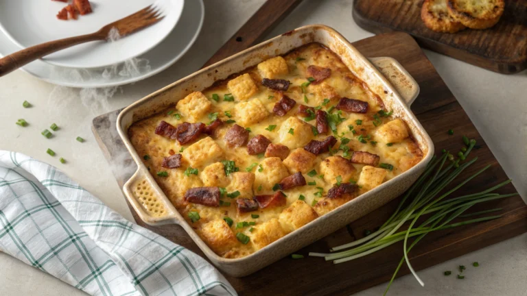 Savory Tater Tot and Bacon Breakfast Casserole Recipe
