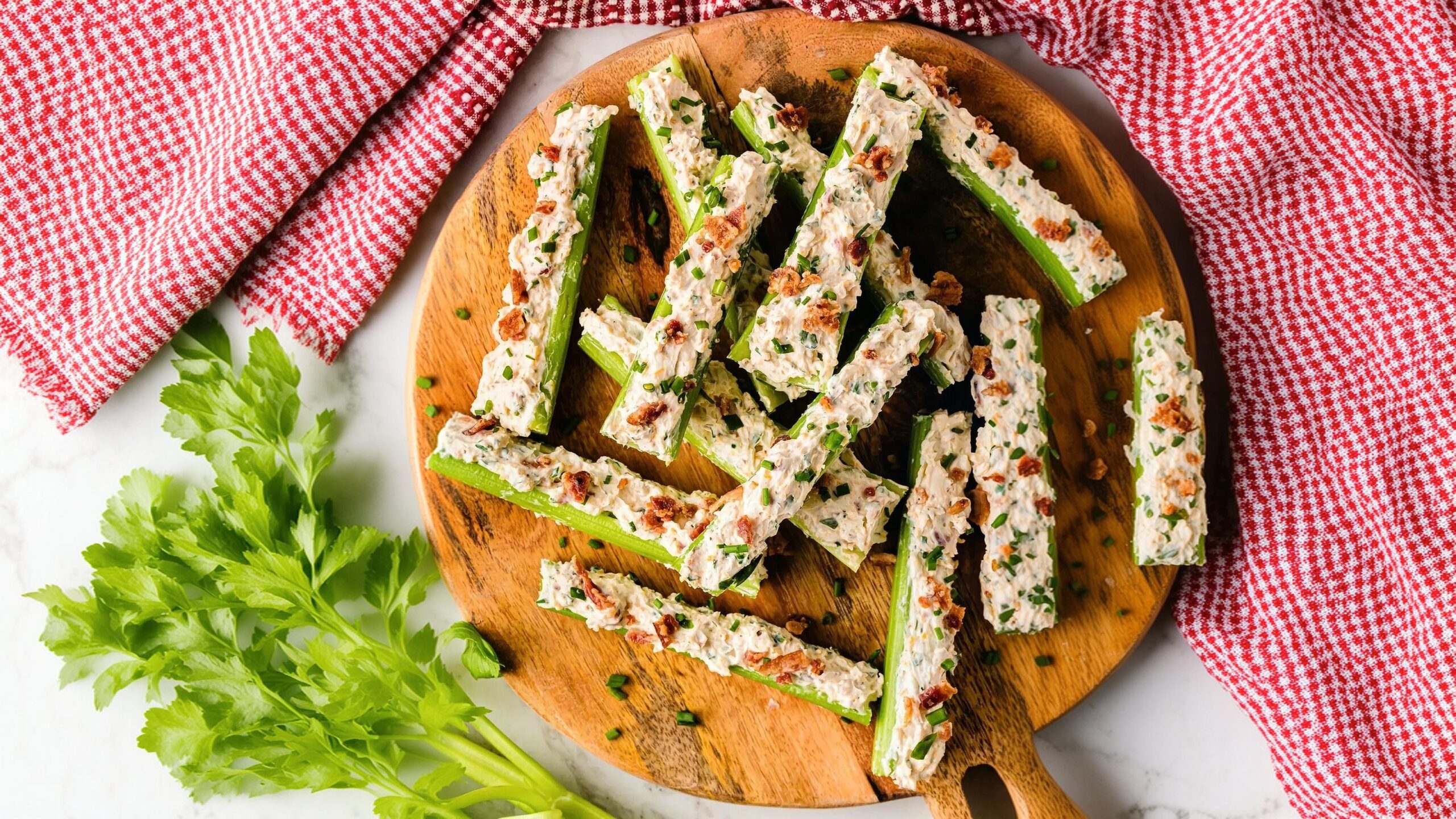 Crunchy Retro Herb and Cheese Stuffed Celery Appetizer