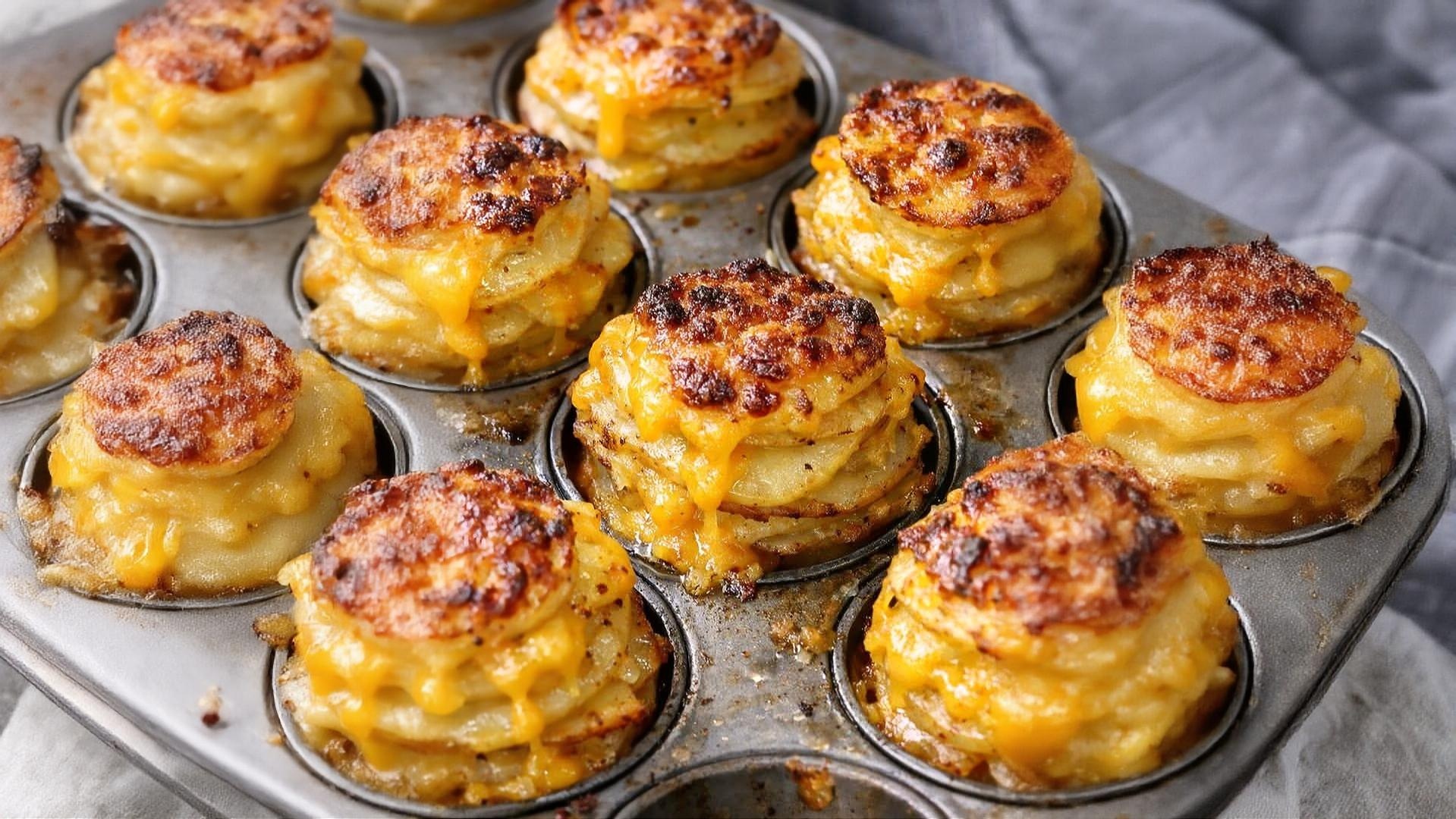 Irresistible 4-Ingredient Sharp Cheddar Potato Stacks: Crispy Edges Guaranteed