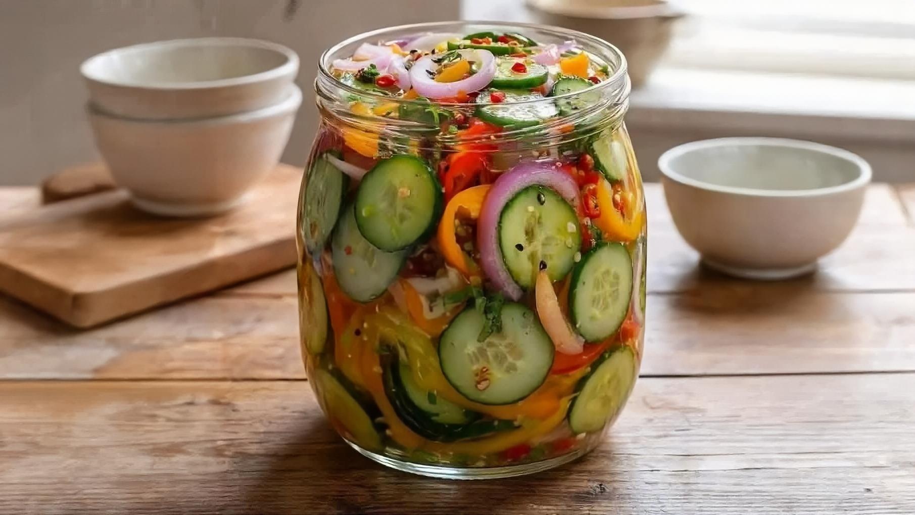 Tangy Refrigerator Pickle Salad: Vibrant Vegetable Crunch