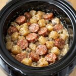 Four-Ingredient Slow Cooker Sausage and Potatoes
