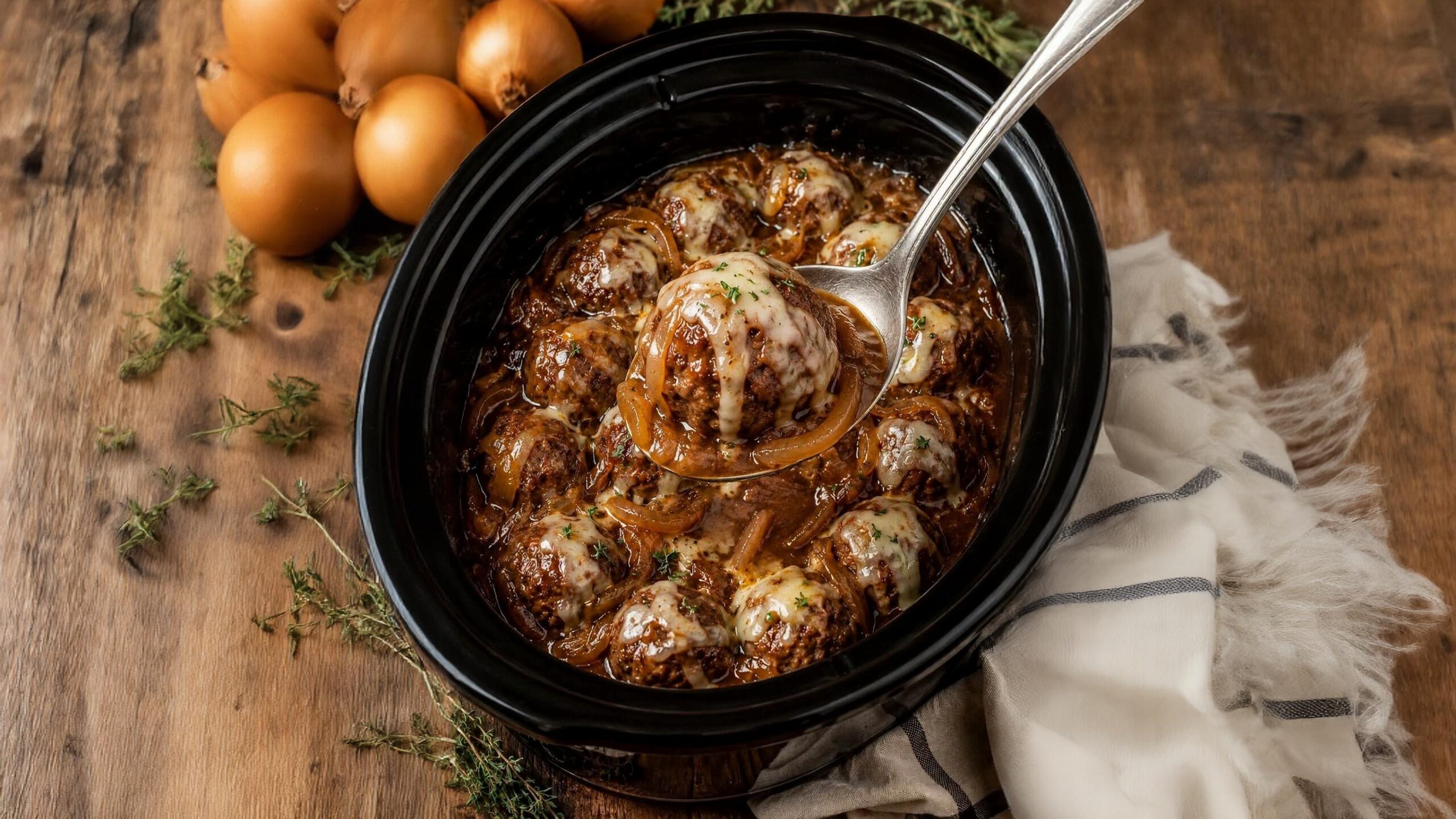 Crock Pot French Onion Meatballs Recipe (Savory & Easy)