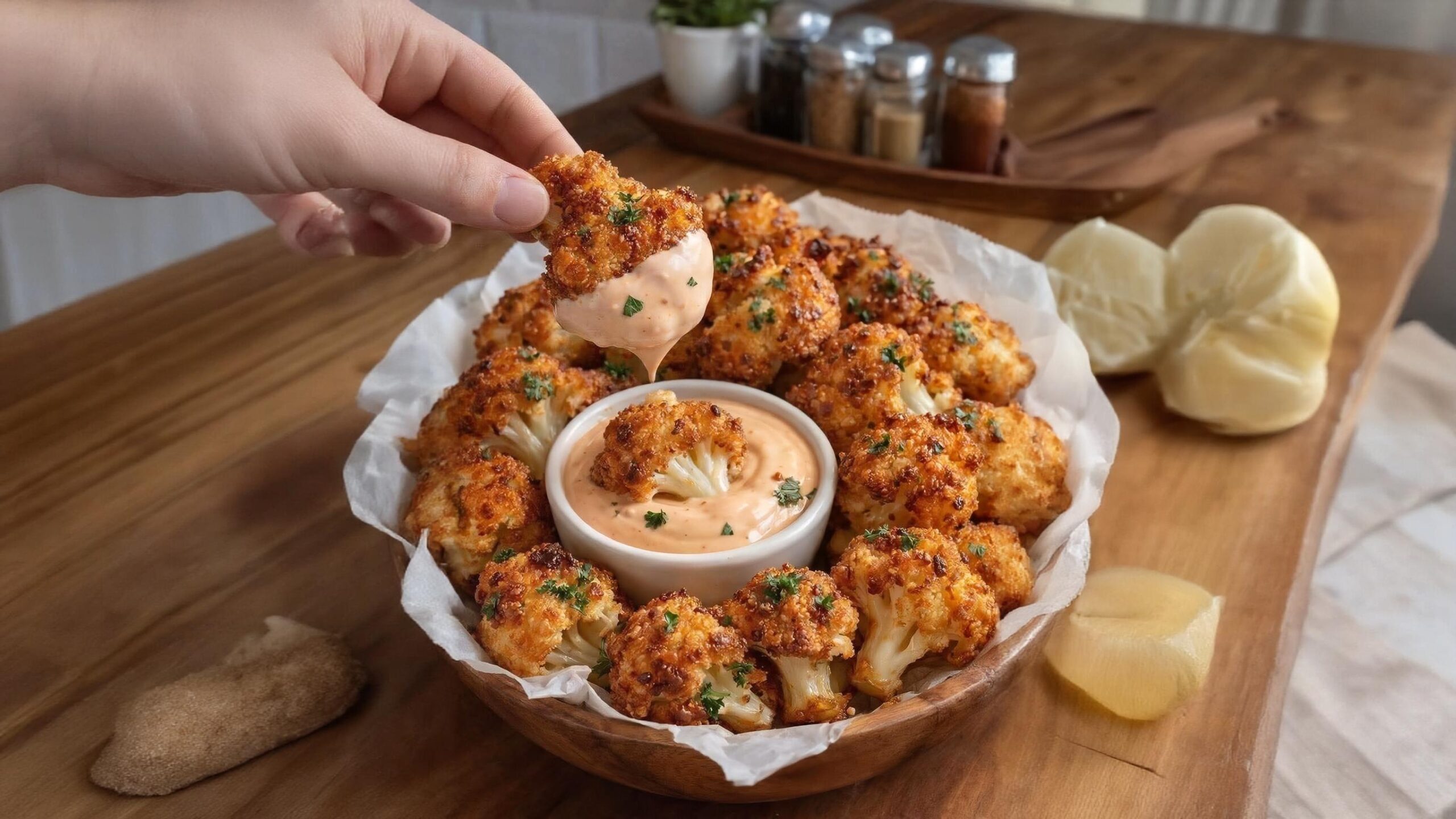 Golden Crispy Cauliflower Bites Recipe (Oven Baked)