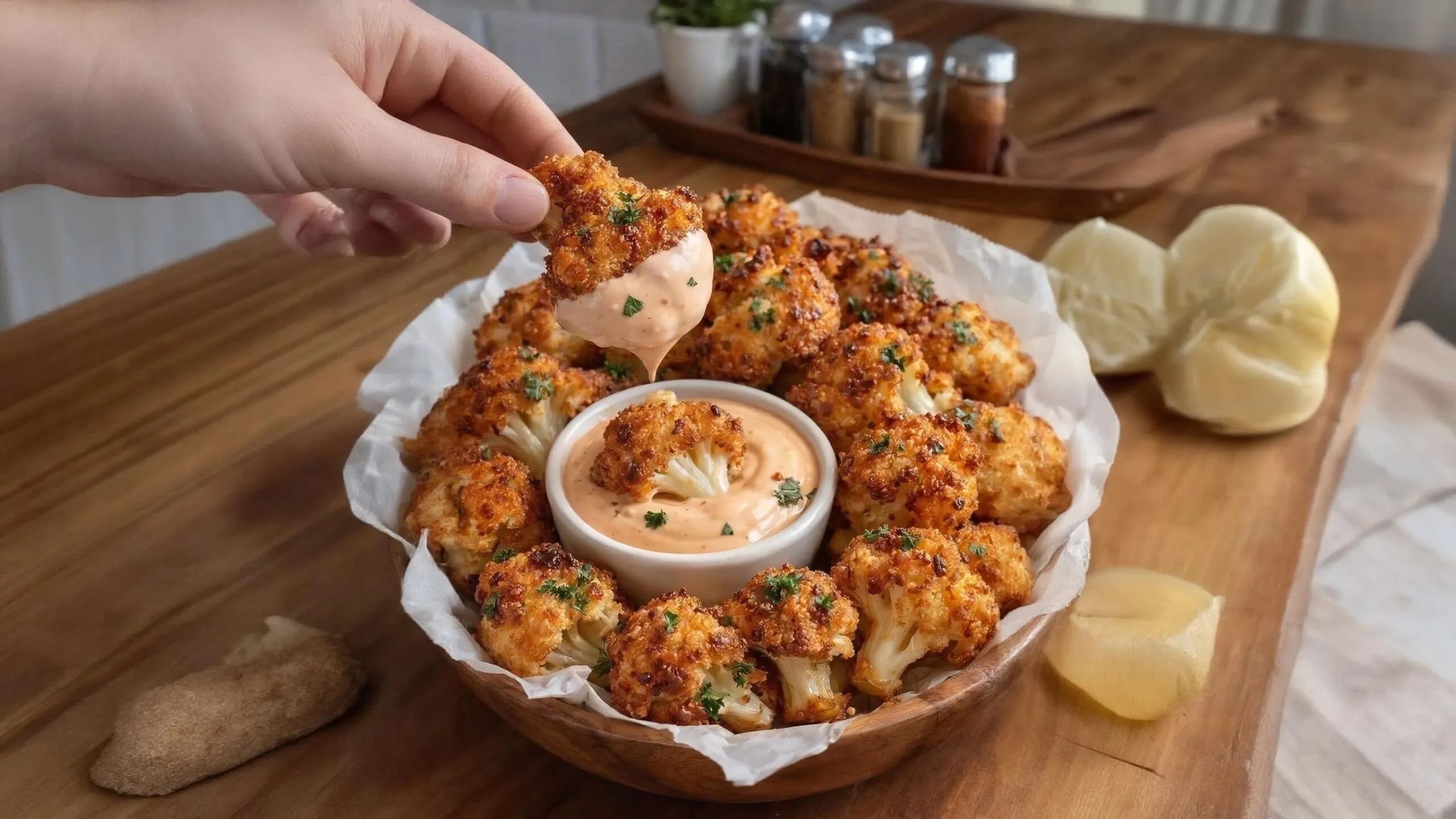 Golden Crispy Cauliflower Bites Recipe (Oven Baked)
