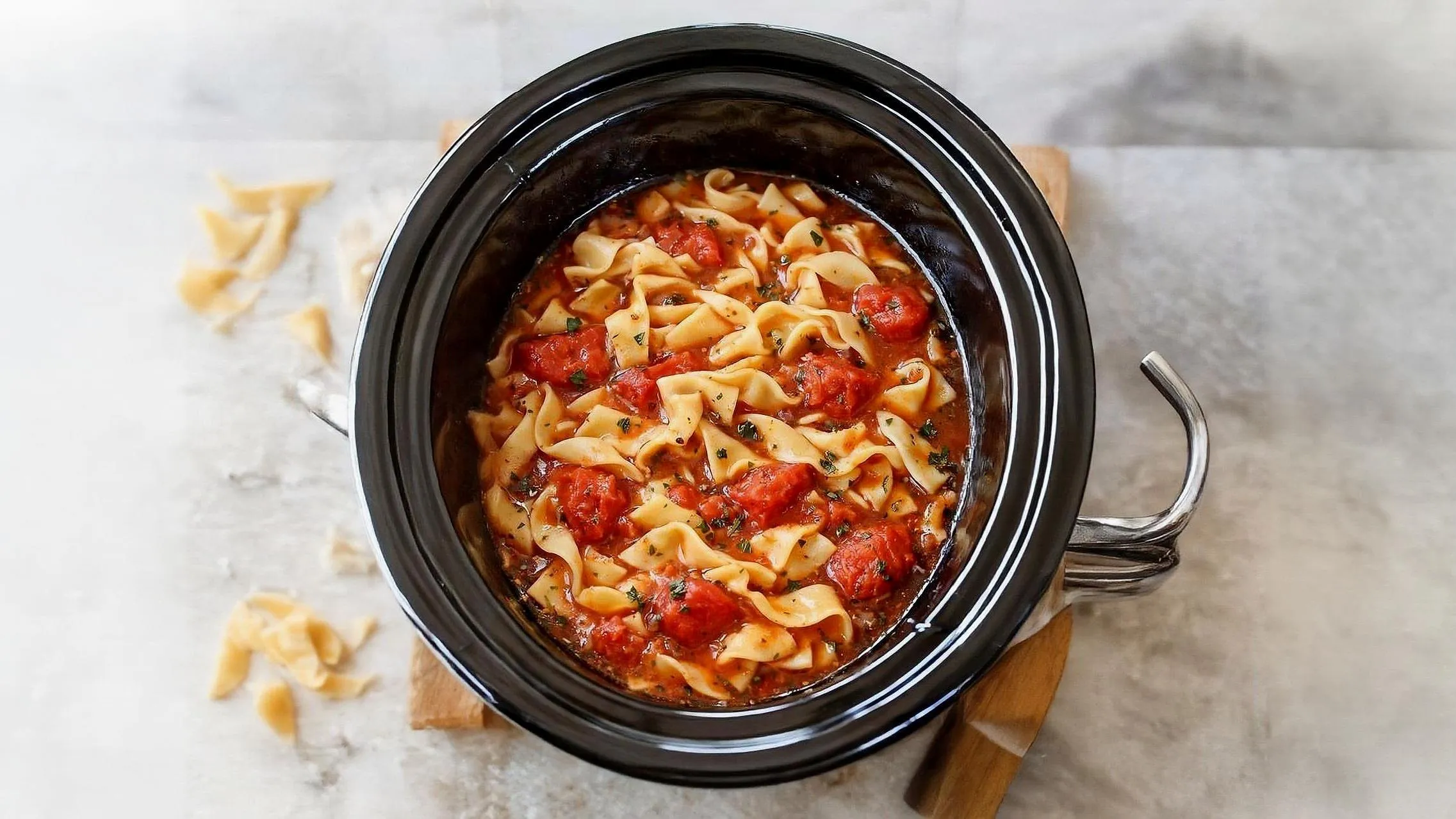 Amish Slow Cooker Tomato Noodle Soup