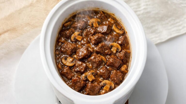 Fall-Apart Slow Cooker Mushroom Beef Tips