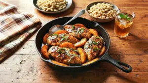 Balsamic Peach Chicken Recipe (Quick Skillet Meal)
