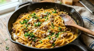 Garlic Butter Beef Pasta Recipe (One-Pot Wonder)