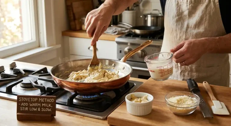 How to Reheat Alfredo Sauce Recipe (Creamy & Smooth)