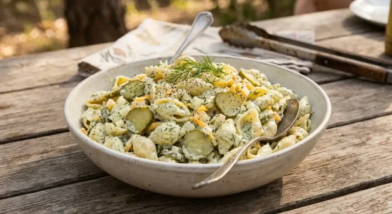 Dill Pickle Pasta Salad Recipe (Creamy & Tangy)