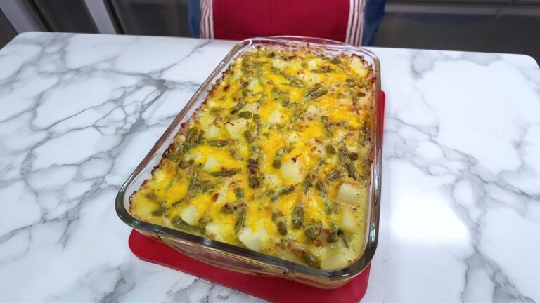 Cheesy Green Bean Casserole Recipe (One Dish Wonder)