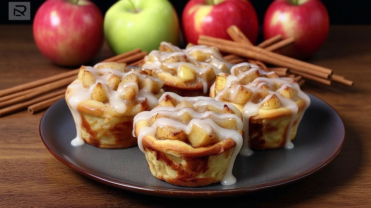 Mini Apple Pie Cups Recipe (Cinnamon Roll Crust)