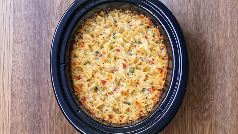 Slow Cooker Amish Pepper Jack Noodle Bake Recipe (Easy)