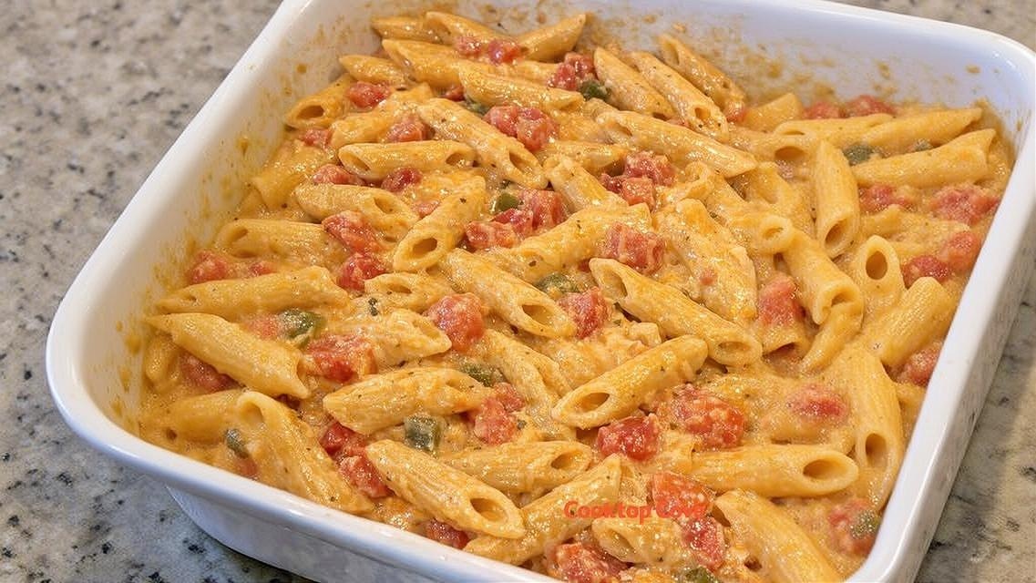 Velveeta Rotel Penne Recipe (3-Ingredient Bake)