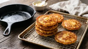 Crispy Fried Cornbread with Tender Centers, Pan-Fried in a Skillet Recipe